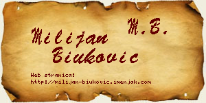 Milijan Biuković vizit kartica